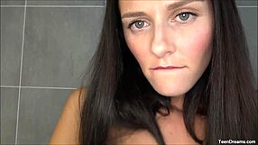 Kira Strips Bodysuit For Solo Masturbation