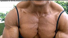 muscular women flexing biceps in raw power display