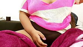 Indian sexy lady proudly displays her large boobs and tits in close-up