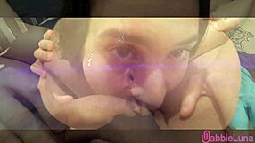 latina girlfriend gives relaxed blowjob to friend with big cock