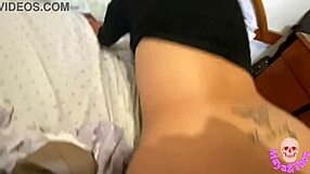 Naughty girl bends over for doggy insemination in pov