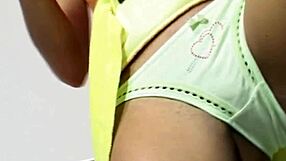 Naughty teen slut Little Lupe fingers her shaved pussy solo