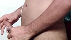 Indian desi gay cant resist masturbating monster cock