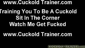 Femdom Spites Cuckold With Real Man Fucking.