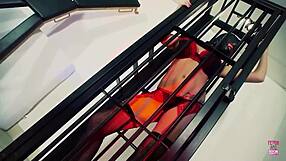 Naughty Brunette Breaks Free from Cage to Lick Hot Beauty's Big Tits!