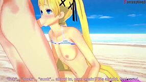Marie Rose fucks in bikini on beach!