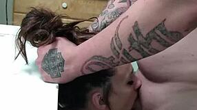 the latina gets throated and her ass fucked hard.