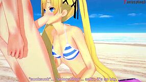 Marie Rose fucks in bikini on beach!