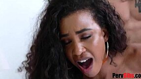 Ebony teen slut fucks black cock