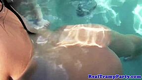 this teen loves giving outdoor blowjobs during the party orgy