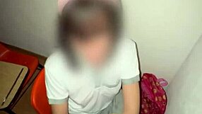 Mexican schoolgirl rides hard in classroom full of students