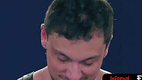 twinks eagerly chew on master's cock, then wait for his rough fist