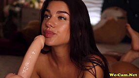 girl enjoys doggy style masturbation on webcam