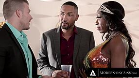 studs compete for ebony babe in modern sins