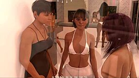 Amateur anal teen with petite frame, small tits, big ass, and horny milf in action