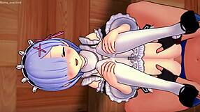 Rem the maid works hard in the anime series