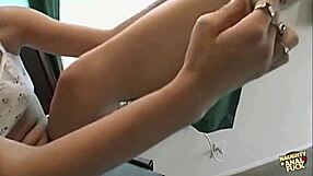 blonde with small tits and makeup relaxes on couch