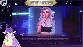 I explore the blonde milf's big tits in this hentai game adventure