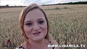 shy young girl surprises with outdoor blowjob and swallow