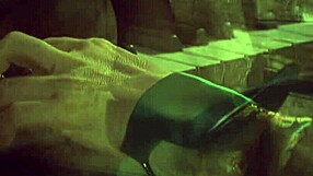 brunette maid interacts with boss and friend in costumes