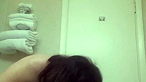 Tranny teases with slow panty strip show