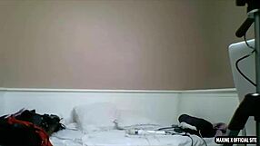 Solo performance of busty maxine x dildo fucking her horny twat