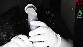 Fuming my dildo with natural tits and mask!