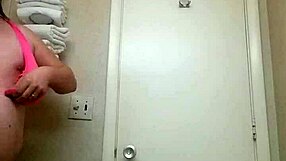 Tranny teases with slow panty strip show