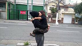 Wild Amateur Fun in Public Streets of Santana, São Paulo