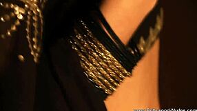 erotic brunette milf dancer strips nude