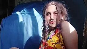 Sissy Crossdresser in Sexy Dress Shows Big White Ass