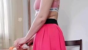 vibrator in pussy while cooking leads to temptation