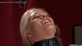 Busty Blonde Sub Gets Spanked, Tied Up, And Fucked In Kinky Threesome