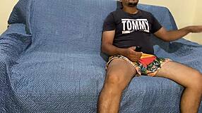 Watching Tv, Brunette Sits On Dick In Dress!