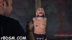 Blonde girl gets her box drilled with toys and bondage.