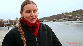 Cum inside a girl with a european braided hairstyle