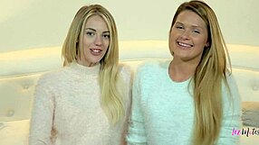 Erotic Lesbian Blondes Abby Cross and Blake Eden Lick and Play with Dildos