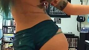 Blonde Teases Ass in Black Skirt Strip!