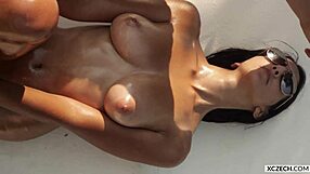 Petra red enjoys summer erotica with wet and oil photography session