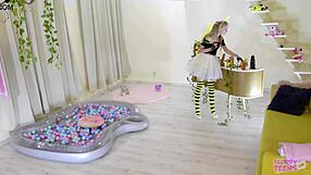 Petite Girl In Bee Costume Licks Honey And Sucks Cocks - Bonnie Dolce