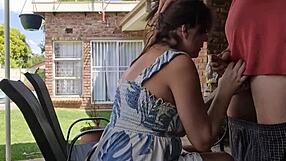 Sucking His Cock Outdoors