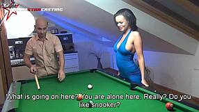 Wild Sex on the Pool Table with Intense Brunette Action