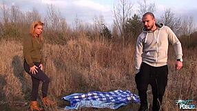 Hey, watch this naïve blonde get rammed outdoors first time?