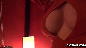 Unfaithful british milf lady sonia shows off her huge melons