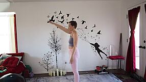 Yoga lesson 371 with femdom milf brunette big ass cute european shaved pussy friend fetish tits