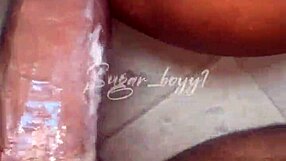 Ebony beauty with cute pussy drilled deep by massive BBC
