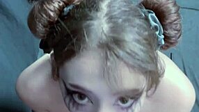 Goth girlfriend ruins makeup with massive facial