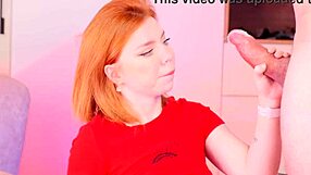 Redhead Gets Great Facial From Big Cock!