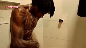 Straight Black Guy Bathes At Gay Friend's House With Handjob Tease