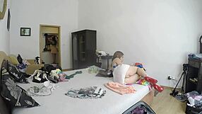 Antonia shows off her legs in panties and shoes